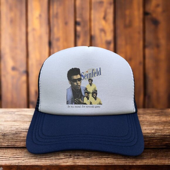 Seinfeld Kramer Mens Trucker Hat Navy Snapback Funny Meme Baseball Cap - Picture 1 of 4